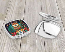 Load image into Gallery viewer, Akita Christmas Compact Mirror – Stylish Purse Mirror with Artistic Covers