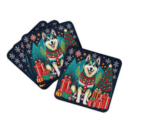 Load image into Gallery viewer, Alaskan Malamute Christmas Coasters - Set of 4 Lightweight Foam, Absorbent Drink Coasters