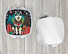Load image into Gallery viewer, Alaskan Malamute Christmas Compact Mirror – Stylish Purse Mirror with Artistic Covers