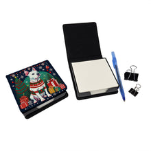 Load image into Gallery viewer, White Pit Bull Terrier Christmas PU Leather Note Paper Holder