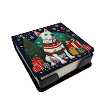 Load image into Gallery viewer, White Pit Bull Terrier Christmas PU Leather Note Paper Holder