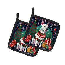 Load image into Gallery viewer, White Pit Bull Terrier Christmas Pot Holders - Set of 2 Decorative Kitchen Helpers | Made in the USA