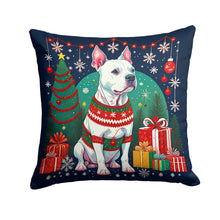 Load image into Gallery viewer, White Pit Bull Terrier Christmas Throw Pillow - 14x14 Decorative Pillow – Art for Your Home &amp; Patio