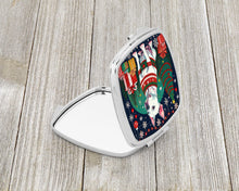 Load image into Gallery viewer, White Pit Bull Terrier Christmas Compact Mirror – Stylish Purse Mirror with Artistic Covers