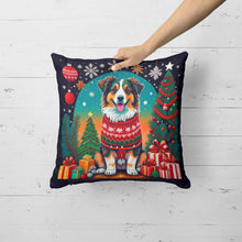 Load image into Gallery viewer, Australian Shepherd Christmas Throw Pillow - 14x14 Decorative Pillow – Art for Your Home &amp; Patio