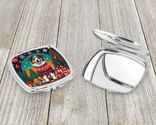 Load image into Gallery viewer, Australian Shepherd Christmas Compact Mirror – Stylish Purse Mirror with Artistic Covers