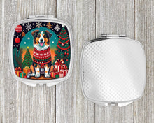 Load image into Gallery viewer, Australian Shepherd Christmas Compact Mirror – Stylish Purse Mirror with Artistic Covers