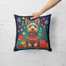 Load image into Gallery viewer, Australian Terrier Christmas Throw Pillow - 14x14 Decorative Pillow – Art for Your Home &amp; Patio