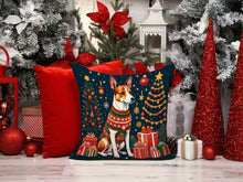 Load image into Gallery viewer, Basenji Christmas Fabric Decorative Pillow