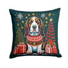 Load image into Gallery viewer, Basset Hound Christmas Throw Pillow - 14x14 Decorative Pillow – Art for Your Home &amp; Patio