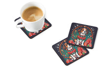 Load image into Gallery viewer, Beagle Christmas Coasters - Set of 4 Lightweight Foam, Absorbent Drink Coasters