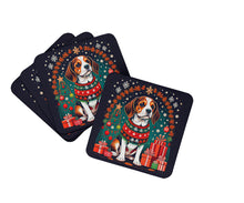 Load image into Gallery viewer, Beagle Christmas Coasters - Set of 4 Lightweight Foam, Absorbent Drink Coasters