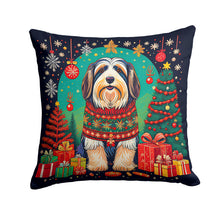 Load image into Gallery viewer, Bearded Collie Christmas Throw Pillow - 14x14 Decorative Pillow – Art for Your Home &amp; Patio
