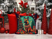 Load image into Gallery viewer, Belgian Malinois Christmas Fabric Decorative Pillow