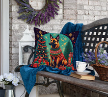 Load image into Gallery viewer, Belgian Malinois Christmas Fabric Decorative Pillow