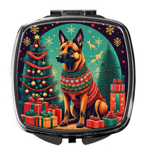 Load image into Gallery viewer, Belgian Malinois Christmas Compact Mirror – Stylish Purse Mirror with Artistic Covers
