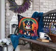 Load image into Gallery viewer, Bernese Mountain Dog Christmas Fabric Decorative Pillow