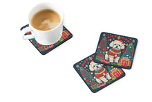 Load image into Gallery viewer, Bichon Frise Christmas Coasters - Set of 4 Lightweight Foam, Absorbent Drink Coasters