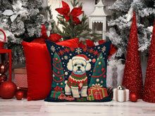 Load image into Gallery viewer, Bichon Frise Christmas Throw Pillow - 14x14 Decorative Pillow – Art for Your Home &amp; Patio