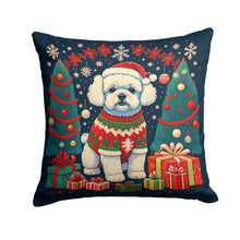 Load image into Gallery viewer, Bichon Frise Christmas Throw Pillow - 14x14 Decorative Pillow – Art for Your Home &amp; Patio