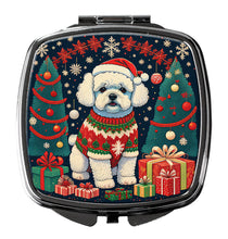 Load image into Gallery viewer, Bichon Frise Christmas Compact Mirror – Stylish Purse Mirror with Artistic Covers