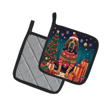 Load image into Gallery viewer, Bloodhound Christmas Pot Holders - Set of 2 Decorative Kitchen Helpers | Made in the USA