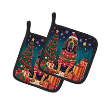 Load image into Gallery viewer, Bloodhound Christmas Pot Holders - Set of 2 Decorative Kitchen Helpers | Made in the USA