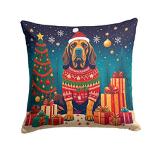 Load image into Gallery viewer, Bloodhound Christmas Fabric Decorative Pillow