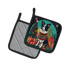 Load image into Gallery viewer, Border Collie Christmas Pot Holders - Set of 2 Decorative Kitchen Helpers | Made in the USA