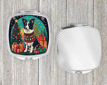 Load image into Gallery viewer, Border Collie Christmas Compact Mirror – Stylish Purse Mirror with Artistic Covers