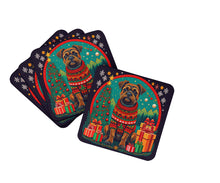 Load image into Gallery viewer, Border Terrier Christmas Coasters - Set of 4 Lightweight Foam, Absorbent Drink Coasters