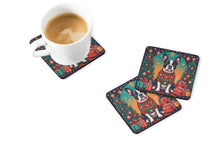 Load image into Gallery viewer, Boston Terrier Christmas Coasters - Set of 4 Lightweight Foam, Absorbent Drink Coasters
