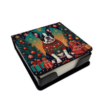 Load image into Gallery viewer, Boston Terrier Christmas PU Leather Note Paper Holder