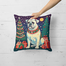 Load image into Gallery viewer, White Boxer Christmas Throw Pillow - 14x14 Decorative Pillow – Art for Your Home &amp; Patio