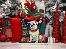 Load image into Gallery viewer, White Boxer Christmas Throw Pillow - 14x14 Decorative Pillow – Art for Your Home &amp; Patio