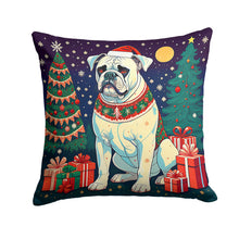 Load image into Gallery viewer, White Boxer Christmas Throw Pillow - 14x14 Decorative Pillow – Art for Your Home &amp; Patio