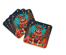 Load image into Gallery viewer, Boxer Christmas Coasters - Set of 4 Lightweight Foam, Absorbent Drink Coasters