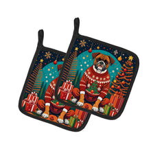 Load image into Gallery viewer, Boxer Christmas Pot Holders - Set of 2 Decorative Kitchen Helpers | Made in the USA