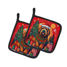 Load image into Gallery viewer, Briard Christmas Pot Holders - Set of 2 Decorative Kitchen Helpers | Made in the USA