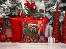 Load image into Gallery viewer, Briard Christmas Throw Pillow - 14x14 Decorative Pillow – Art for Your Home &amp; Patio