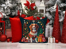 Load image into Gallery viewer, Brittany Spaniel Christmas Throw Pillow - 14x14 Decorative Pillow – Art for Your Home &amp; Patio