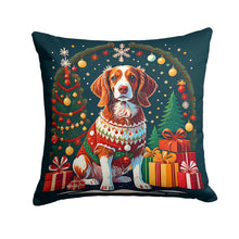 Load image into Gallery viewer, Brittany Spaniel Christmas Fabric Decorative Pillow