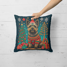 Load image into Gallery viewer, Cairn Terrier Christmas Throw Pillow - 14x14 Decorative Pillow – Art for Your Home &amp; Patio