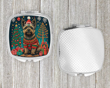 Load image into Gallery viewer, Cairn Terrier Christmas Compact Mirror – Stylish Purse Mirror with Artistic Covers