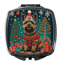 Load image into Gallery viewer, Cairn Terrier Christmas Compact Mirror – Stylish Purse Mirror with Artistic Covers