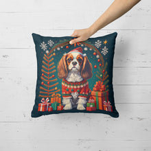 Load image into Gallery viewer, Cavalier King Charles Spaniel Christmas Throw Pillow - 14x14 Decorative Pillow – Art for Your Home &amp; Patio