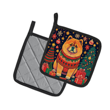 Load image into Gallery viewer, Chow Chow Christmas Pot Holders - Set of 2 Decorative Kitchen Helpers | Made in the USA