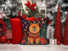 Load image into Gallery viewer, Chow Chow Christmas Fabric Decorative Pillow