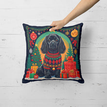 Load image into Gallery viewer, Black Cocker Spaniel Christmas Throw Pillow - 14x14 Decorative Pillow – Art for Your Home &amp; Patio