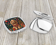 Load image into Gallery viewer, Cocker Spaniel Christmas Compact Mirror – Stylish Purse Mirror with Artistic Covers